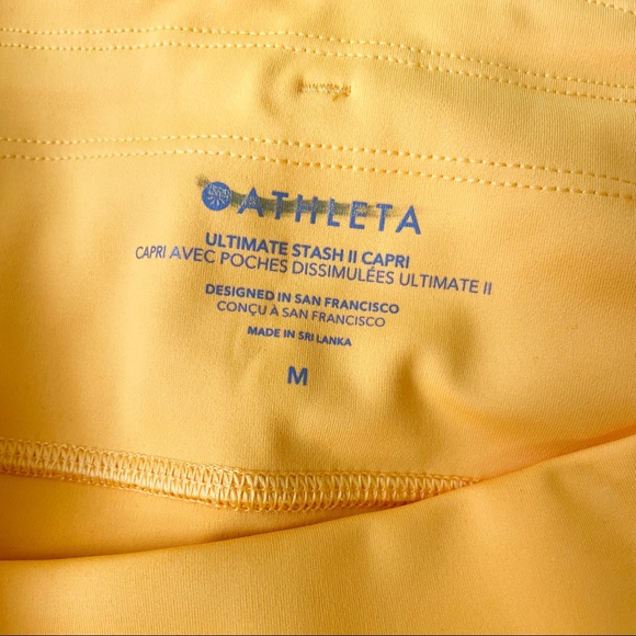 NWT Athleta Ultimate Stash II Capri Calf Length w Pockets “Golden Spark” Yellow - Picture 13 of 15